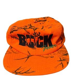 Vintage Hat Buck Fever Orange Camo Made in USA